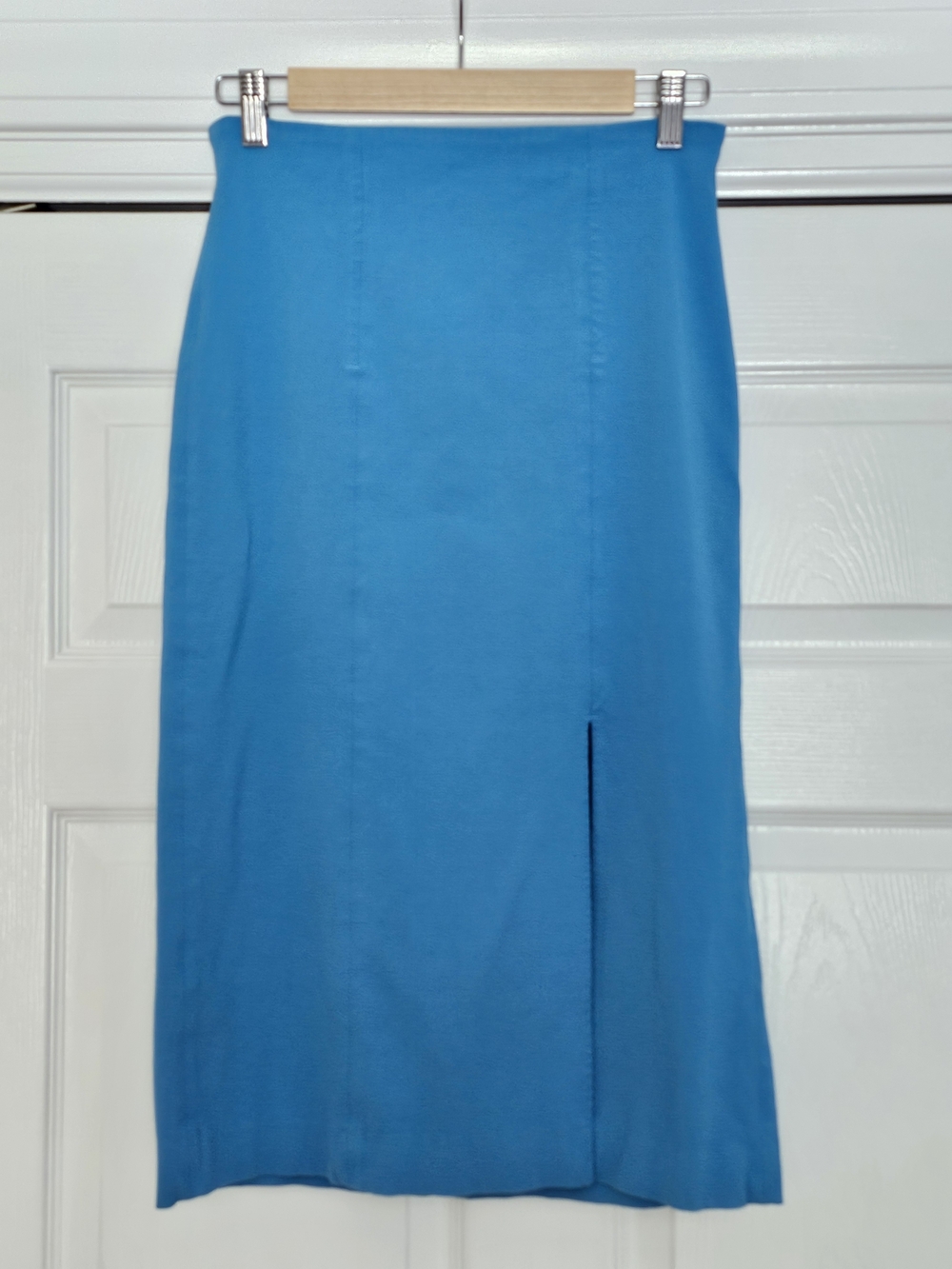 &OS Bright Aqua Midi Skirt with Front Slit